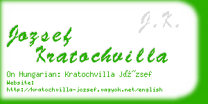 jozsef kratochvilla business card